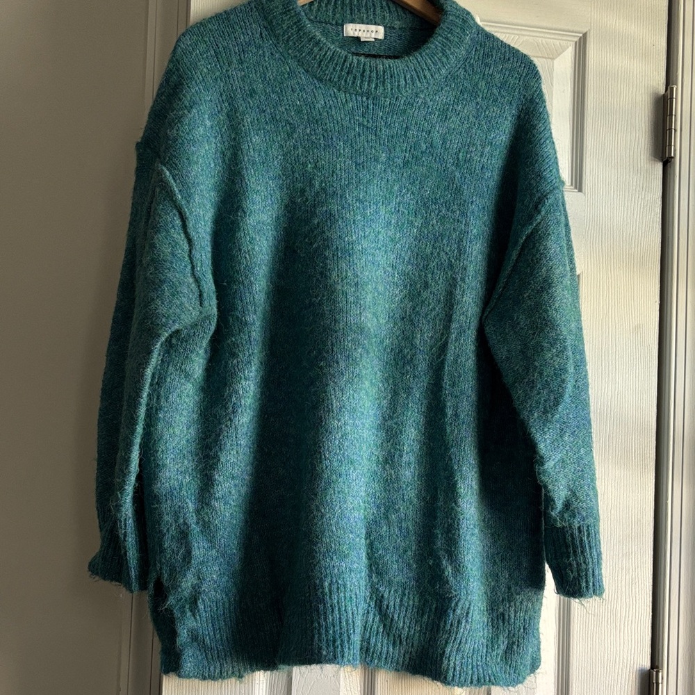 Topshop Cozy Teal Sweater